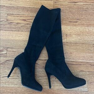Authentic Stuart Weitzman Wanessa 95 Black Heeled Boots Sz 6.5 EXC COND